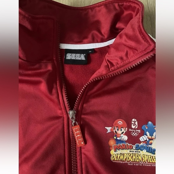 RARE 2007 MARIO & SONIC OLYMPICS Track Suit Jacket Sega Sz M Nintendo *K9 - Picture 3 of 4